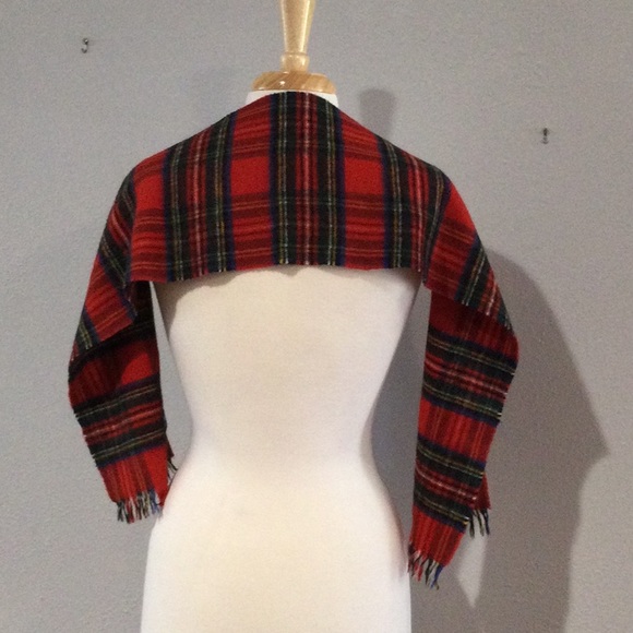 Burberrys of London Plaid Cashmere Wool Fringe Scarf Vintage - Picture 8 of 11